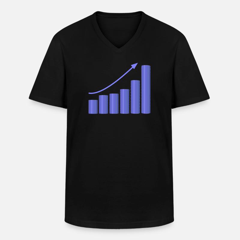 Wachstumsdiagramm mit dynamischer Steigung - Männer-T-Shirt mit V-Ausschnitt - Schwarz