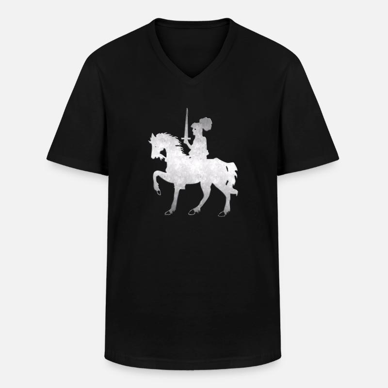 Ritter - Männer-T-Shirt mit V-Ausschnitt - Schwarz