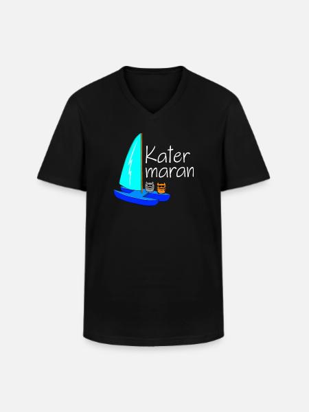 Katamaran - Männer-T-Shirt mit V-Ausschnitt - Schwarz