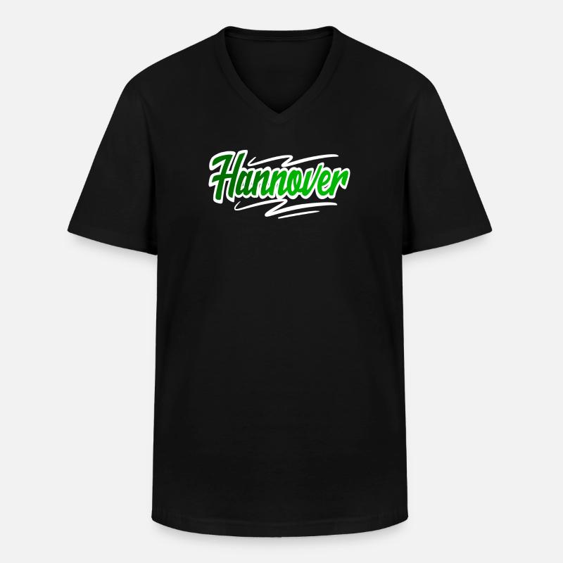 Hannover - Männer-T-Shirt mit V-Ausschnitt - Schwarz