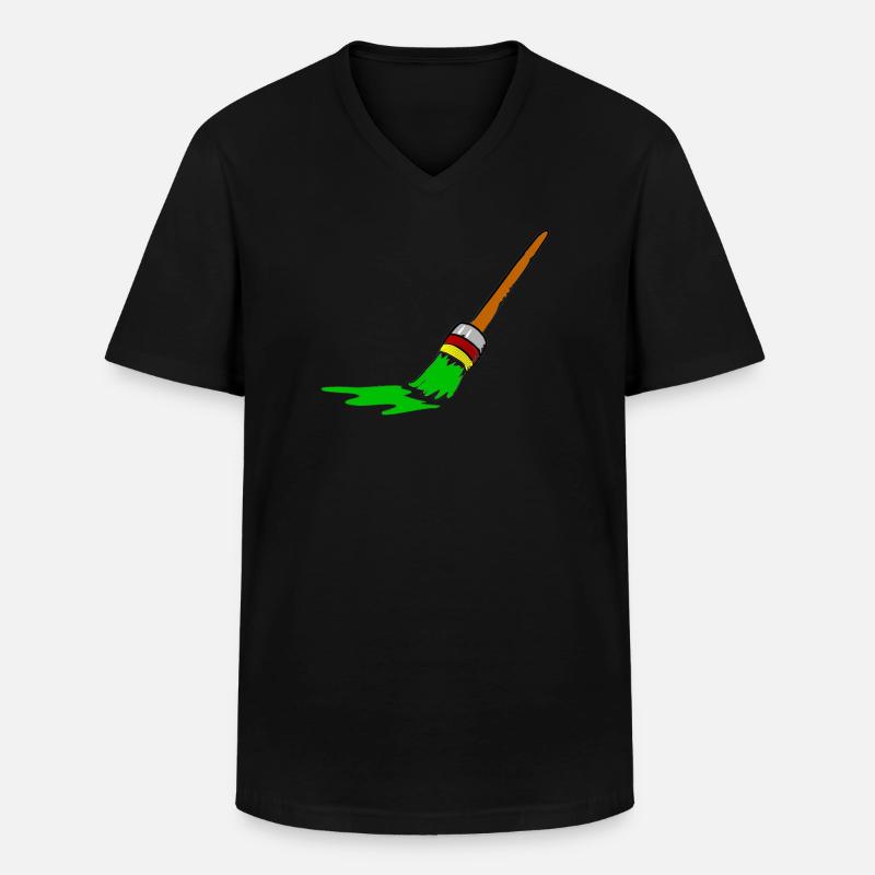 Urban Graffiti Pinsel Design - Männer-T-Shirt mit V-Ausschnitt - Schwarz