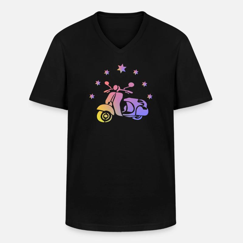 Retro Roller - Männer-T-Shirt mit V-Ausschnitt - Schwarz