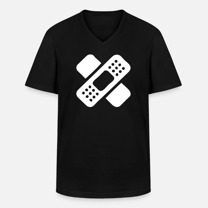 Pflaster - Männer-T-Shirt mit V-Ausschnitt - Schwarz