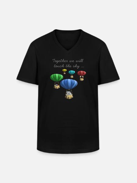 Bunte Heißluftballons - Männer-T-Shirt mit V-Ausschnitt - Schwarz