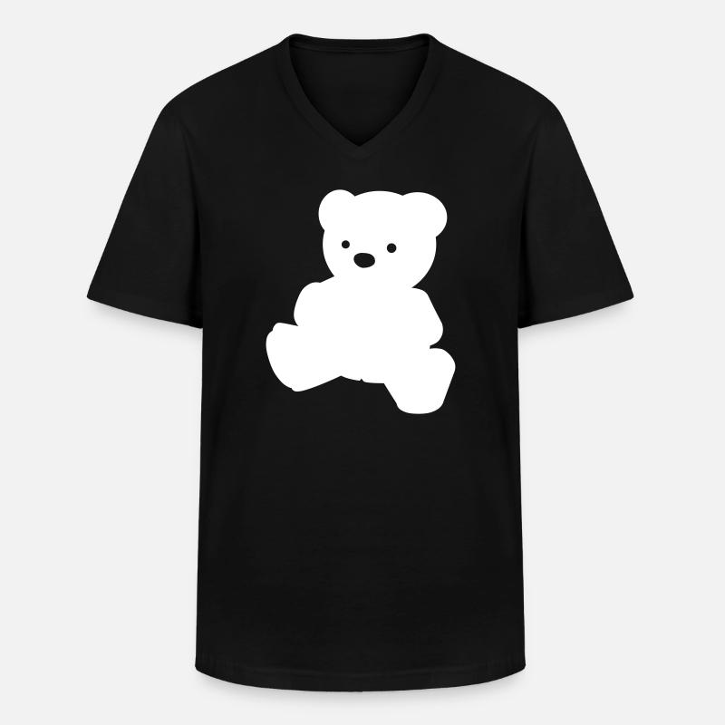 Ein einfacher Teddybär - Männer-T-Shirt mit V-Ausschnitt - Schwarz
