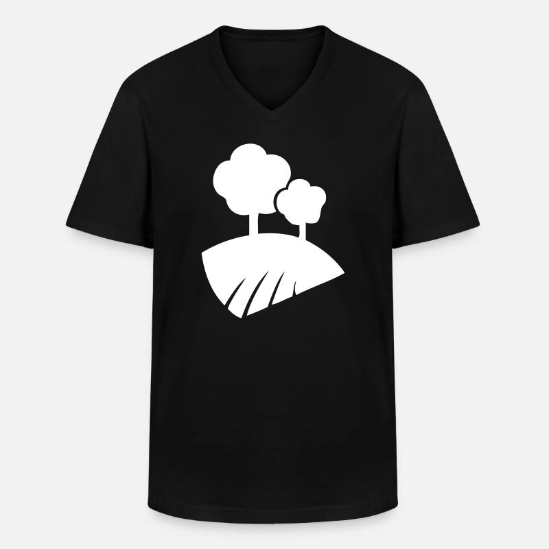 Landschaft mit Bäumen - Männer-T-Shirt mit V-Ausschnitt - Schwarz