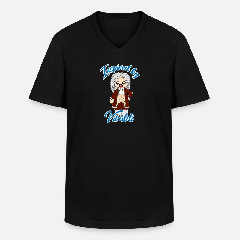 Vivaldi - Männer-T-Shirt mit V-Ausschnitt - Schwarz