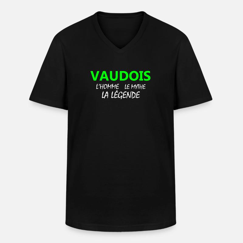 Waadtländer Legendenmuster - Männer-T-Shirt mit V-Ausschnitt - Schwarz