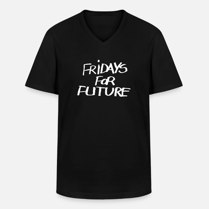Fridays for future - Männer-T-Shirt mit V-Ausschnitt - Schwarz