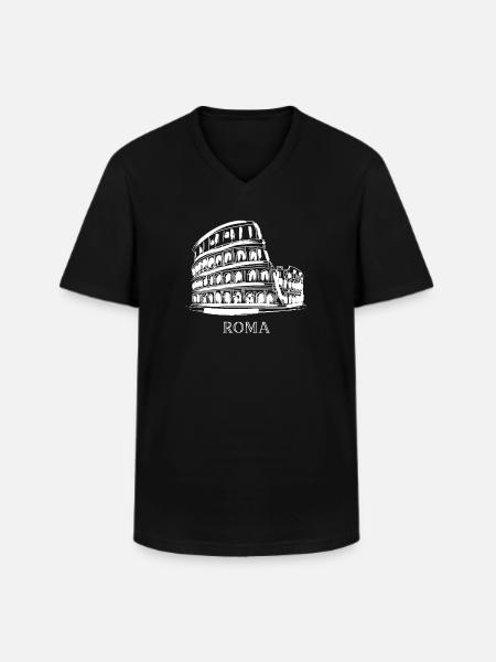 Colosseum Amfiteater Rom Roma Rom Italien Italien - Klassisk herre T-shirt med V-udskæring - sort
