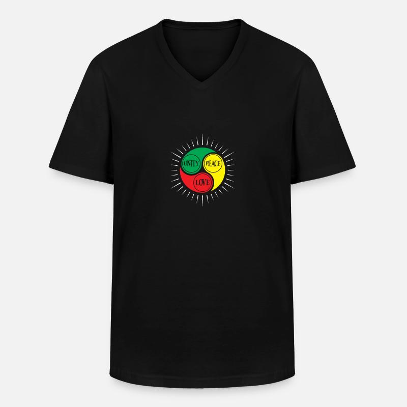 Mind Peace Love Triad Circle - Männer-T-Shirt mit V-Ausschnitt - Schwarz