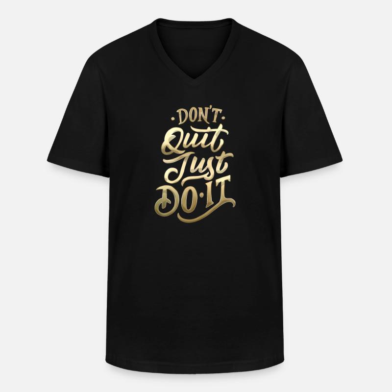 Don't Quit Gradient Script - Men's V-Neck T-Shirt - black