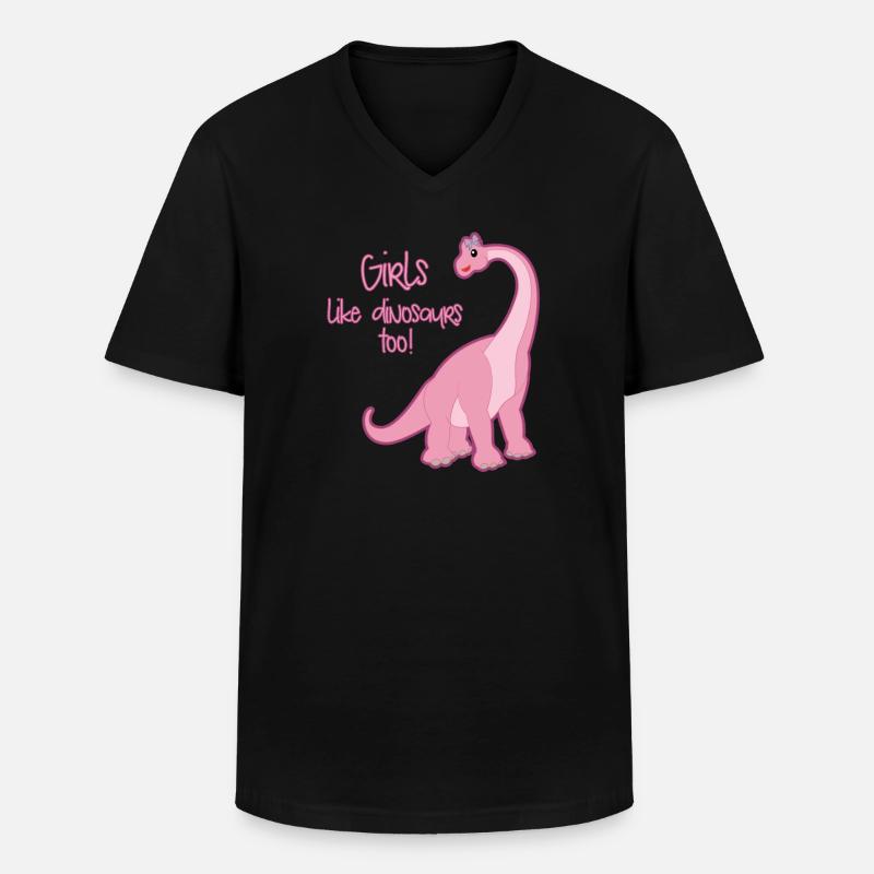 Dinosaurier - Männer-T-Shirt mit V-Ausschnitt - Schwarz
