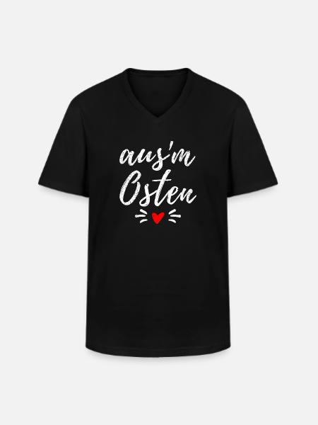Osten - Ossi - Ost Deutschland - Mauerfall - Männer-T-Shirt mit V-Ausschnitt - Schwarz