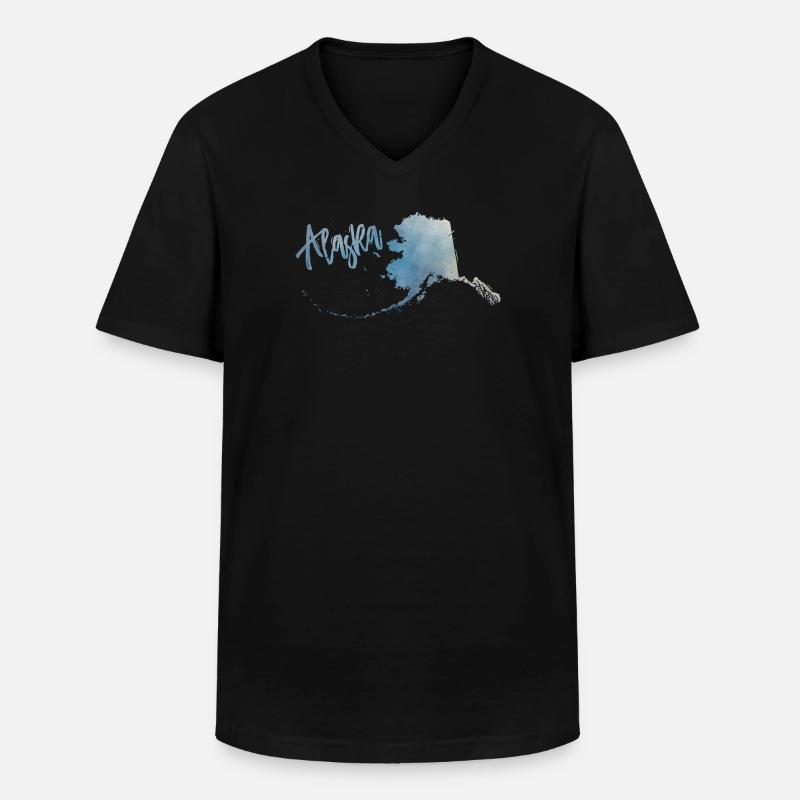 Alaska - Männer-T-Shirt mit V-Ausschnitt - Schwarz