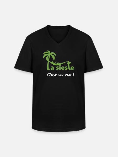 La sieste - T-shirt col V Homme - noir