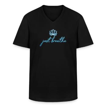 meditatie - Klassiek mannen T-shirt met V-hals - zwart - Voor - AI Model Male 178 dark (178cm)