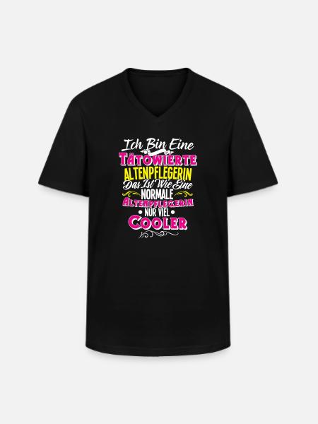 Altenpflegerin Tattoo - Männer-T-Shirt mit V-Ausschnitt - Schwarz