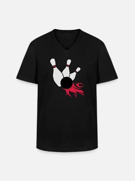 kegeln bowling - Männer-T-Shirt mit V-Ausschnitt - Schwarz
