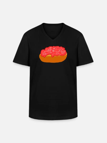 Mettbrötchen with onions - Men's V-Neck T-Shirt - black