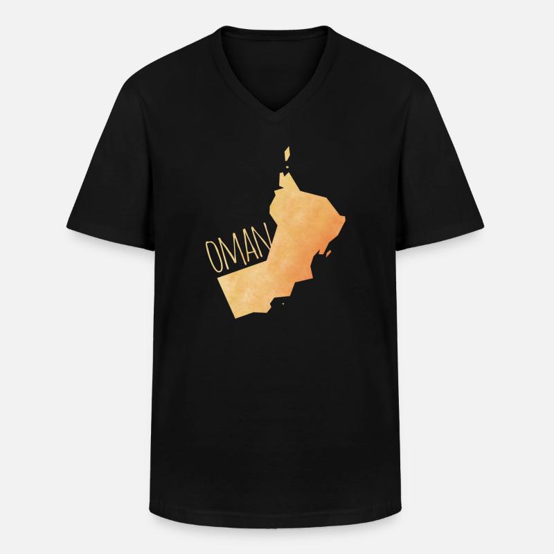 Oman - Männer-T-Shirt mit V-Ausschnitt - Schwarz