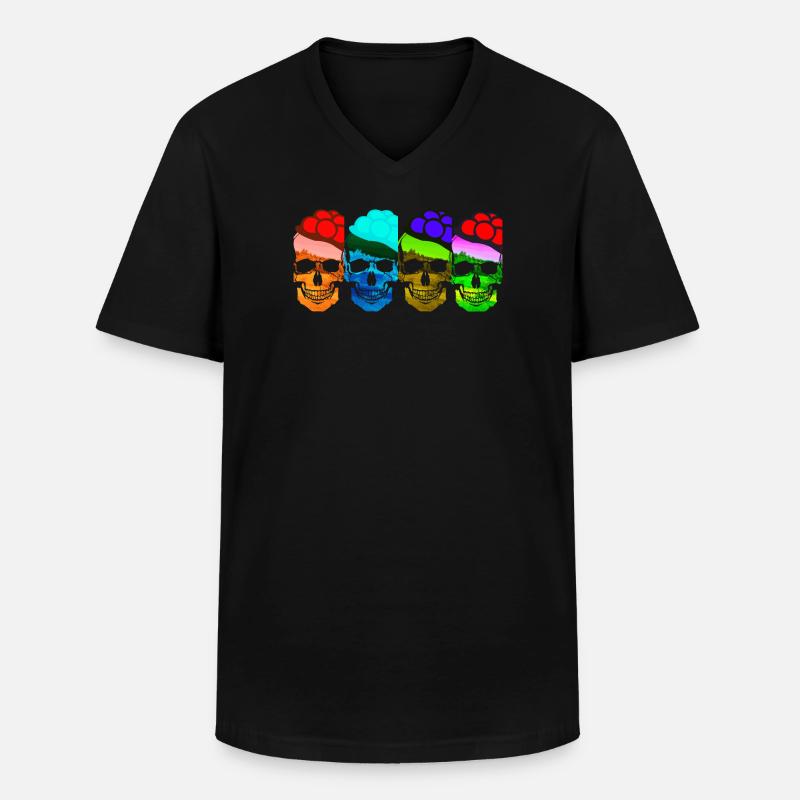 Popup - Männer-T-Shirt mit V-Ausschnitt - Schwarz