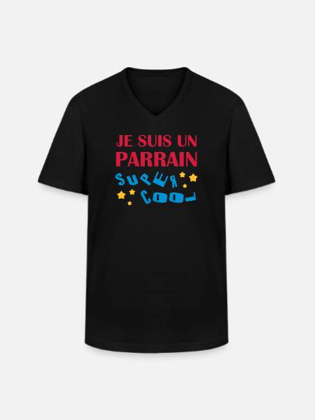 Oncle / Parrain / Tonton / Naissance / Bébé - T-shirt col V Homme - noir
