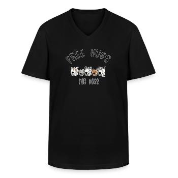 Free Hugs For Dogs - Hund - Hunde - Comic - Männer-T-Shirt mit V-Ausschnitt - Schwarz - Vorne - AI Model Male 178 dark (178cm)
