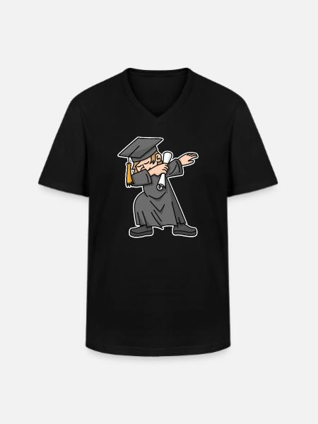 Pojke student dab dabbing examen skola - T-shirt med V-ringning herr - svart
