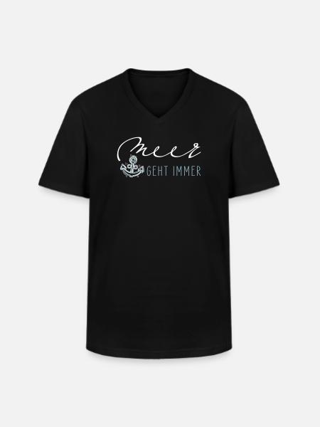 Sea always goes - Men's V-Neck T-Shirt - black