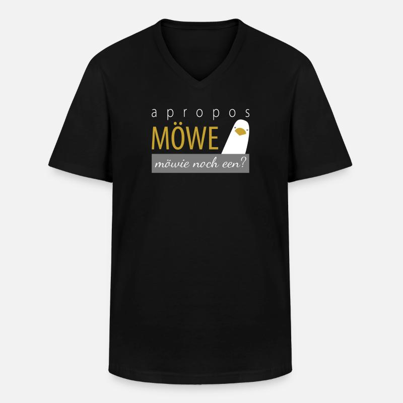 apropos Möwe - möwie noch een? - Männer-T-Shirt mit V-Ausschnitt - Schwarz