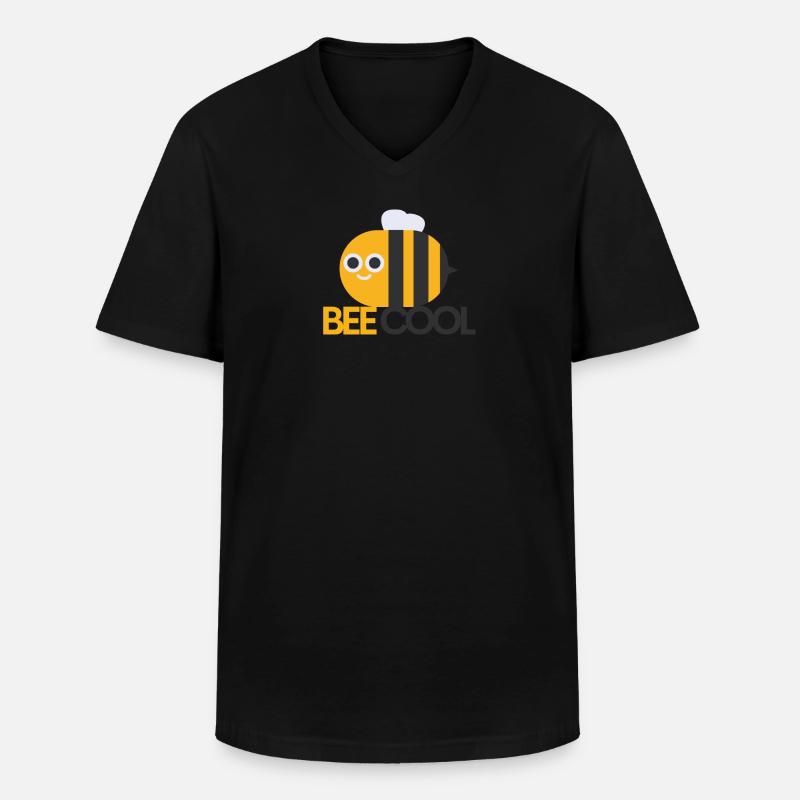 Bee Cool Chef Bee - Männer-T-Shirt mit V-Ausschnitt - Schwarz