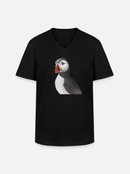 Puffin il giardino delle specie Puffin - Maglietta da uomo classica con scollo a V - nero