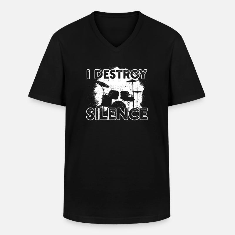 Schlagzeug Schlagzeuger - Männer-T-Shirt mit V-Ausschnitt - Schwarz