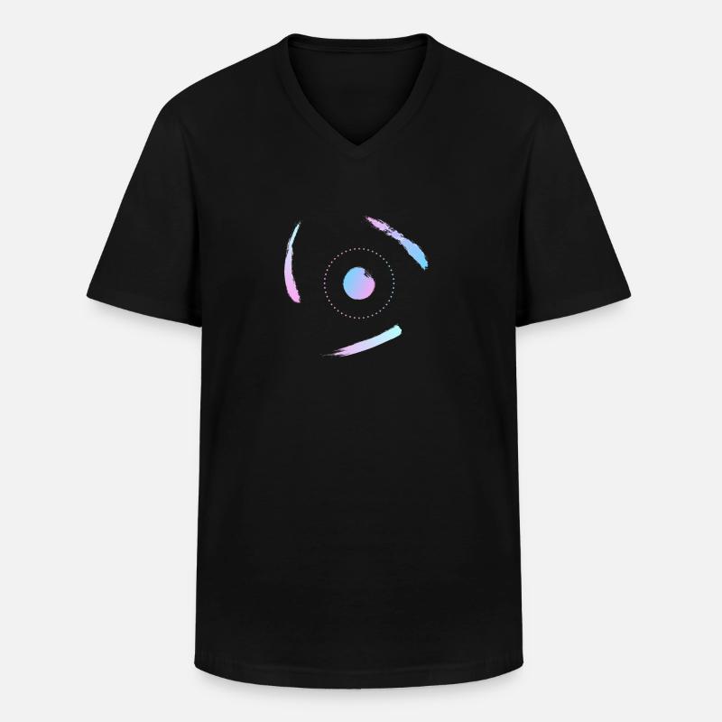 Electrons orbiting the atom - Men's V-Neck T-Shirt - black