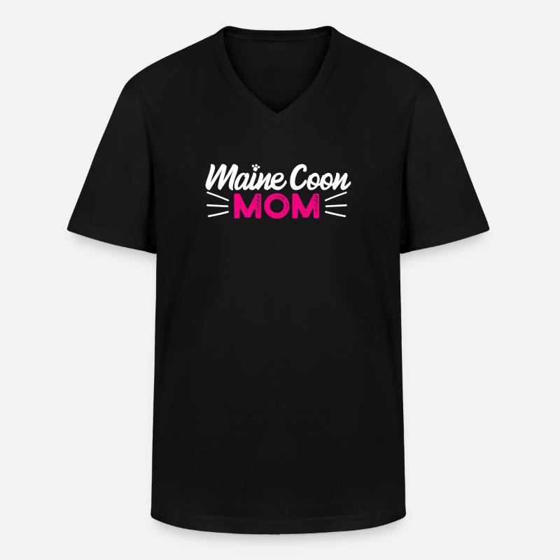 Maine Coon Katze - Männer-T-Shirt mit V-Ausschnitt - Schwarz