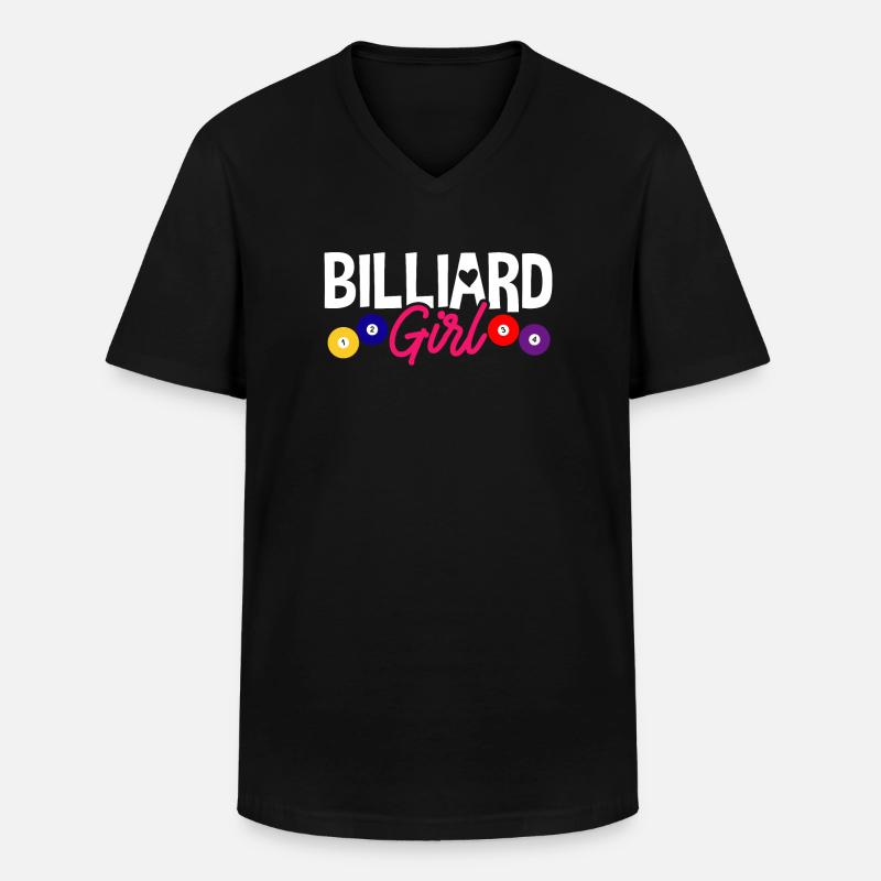 Billard Billard Pool - Männer-T-Shirt mit V-Ausschnitt - Schwarz