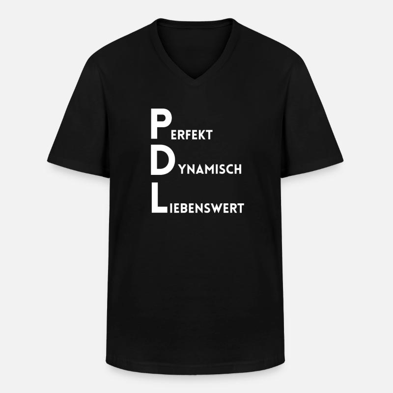PDL Pflegedienstleitung Perfekt Dynamisch Lieben - Männer-T-Shirt mit V-Ausschnitt - Schwarz