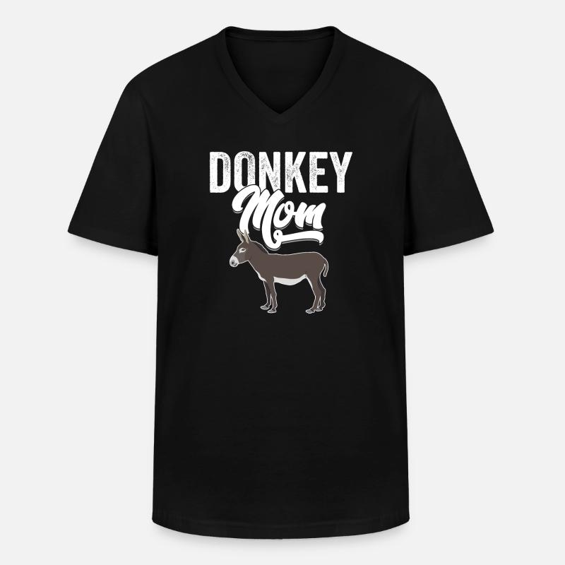Esel - Esel Mama - Männer-T-Shirt mit V-Ausschnitt - Schwarz