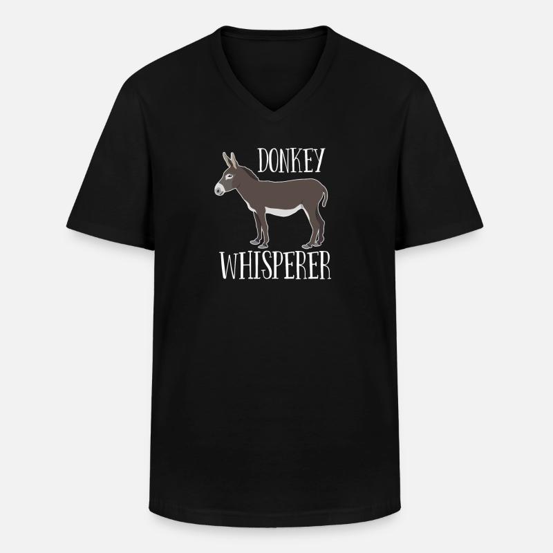 Esel - Eselflüsterer - Männer-T-Shirt mit V-Ausschnitt - Schwarz
