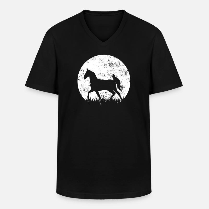 Pferd Pferde Reiten - Männer-T-Shirt mit V-Ausschnitt - Schwarz