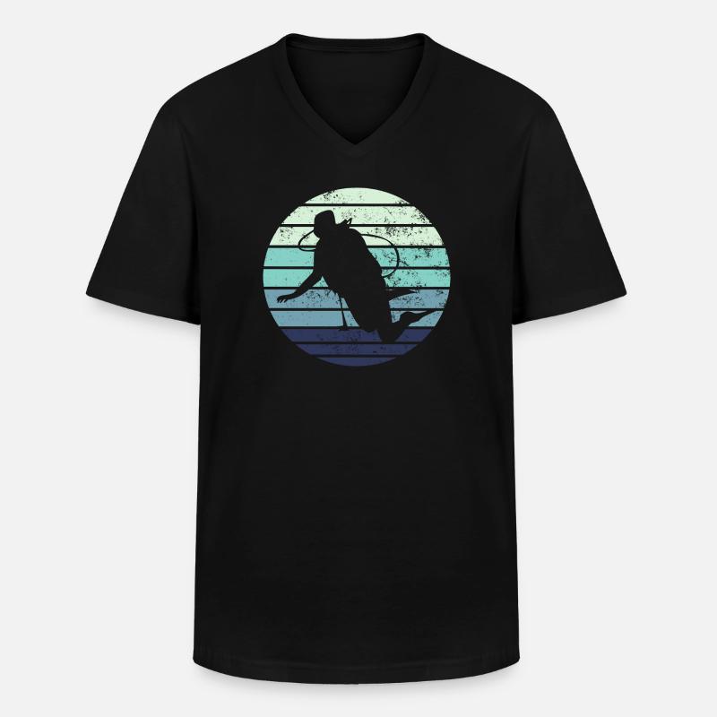 Taucher Tauchen - Männer-T-Shirt mit V-Ausschnitt - Schwarz