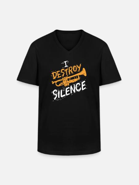 Trompete Trompeter - Männer-T-Shirt mit V-Ausschnitt - Schwarz