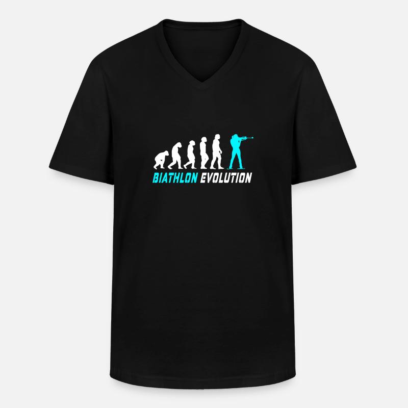 Evolution biathlon design / gift idea - Men's V-Neck T-Shirt - black