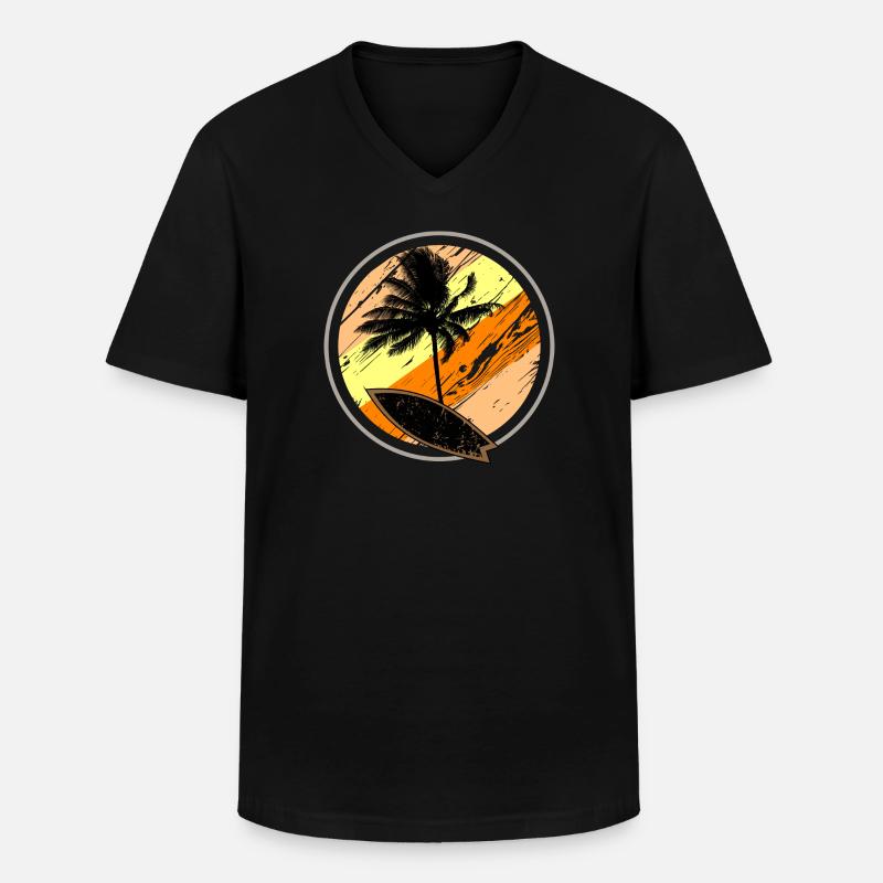 Beach Surf Sun - Men's V-Neck T-Shirt - black
