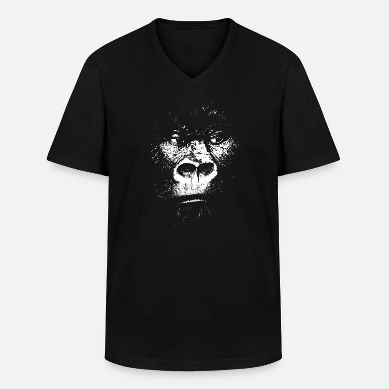 Expressionistische Affe Illustration, Gorilla - Männer-T-Shirt mit V-Ausschnitt - Schwarz