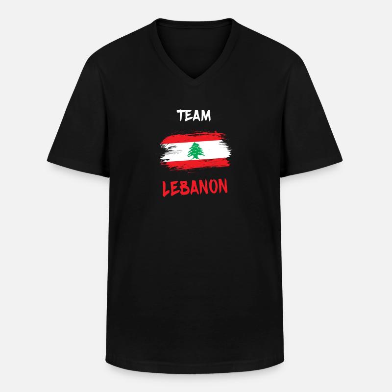Team Libanon Design / Geschenkidee - Männer-T-Shirt mit V-Ausschnitt - Schwarz