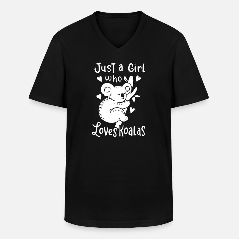 Koalas - Männer-T-Shirt mit V-Ausschnitt - Schwarz