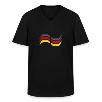 Banana Republic of Germany - FRG black red gold - Men's V-Neck T-Shirt - black - Front - AI Model Male 178 dark (178cm)