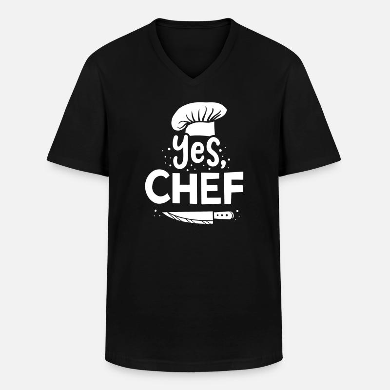 Koch Kochen Chefkoch - Männer-T-Shirt mit V-Ausschnitt - Schwarz